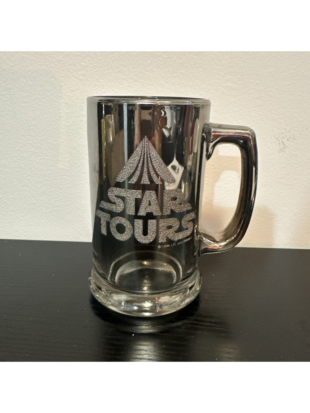 STAR WARS TOUR MUG LOT 1986 VINTAGE DISNEY STEINS SMOKED MIRROR BEER GLASS MUG